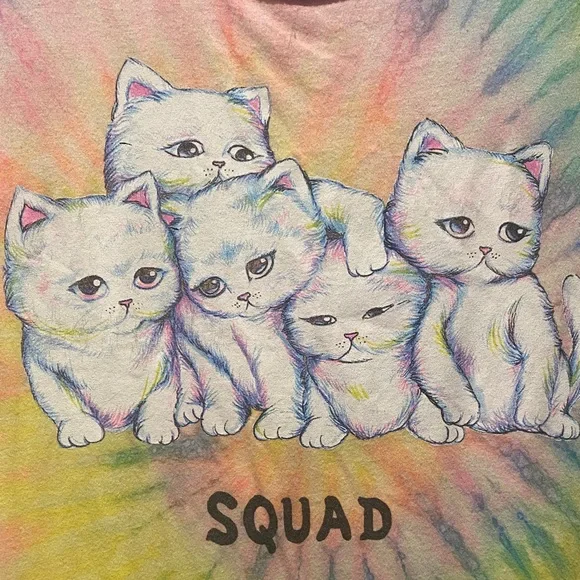 UNIF Multicolor Tie-Dye Cat Squad T-Shirt - Picture 3 of 4